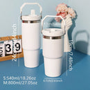 1pc-Tumbler with Handle and Straw Lid, Leakproof Tumbler Vacuum Insulated Water Bottle for Home, Office or Car, Reusable Cup