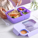 Bento Lunch Box For Kids Girls Cartoon Students Kawaii Cute Heated 3 Grid Sandwich Snack Food Box Special Canteen Food Storage