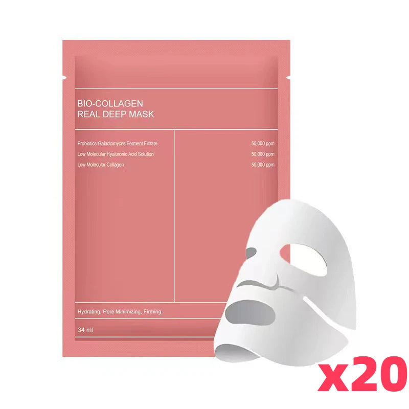 20/10/5/1PC Bio Collagen Face Mask Shrink Deep Hydrating Overnight Mask Moisturizing Refreshing Brightening Face Skin Care