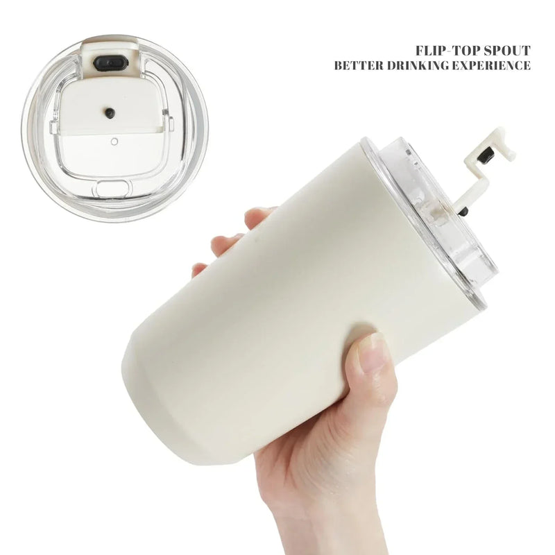 Tumbler Thermos Mug Milky White Coffee Mug Car Thermos Water Bottle Travel Stainless Steel Vacuum Bottle Drinking Jug