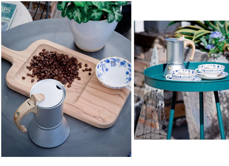 JUSTINLAU 3/6 Cups Italian Moka Coffee Maker Pot Aluminum Coffee Pot for Kitchen Mocha Espresso Latte Stovetop Filter Barista