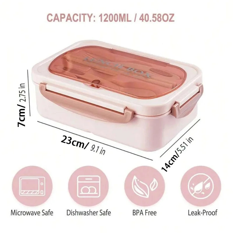 Bento Box Adult Lunch Box, Containers For Adults Men Women With 3 Compartments, Lunchable Food Container Back To School