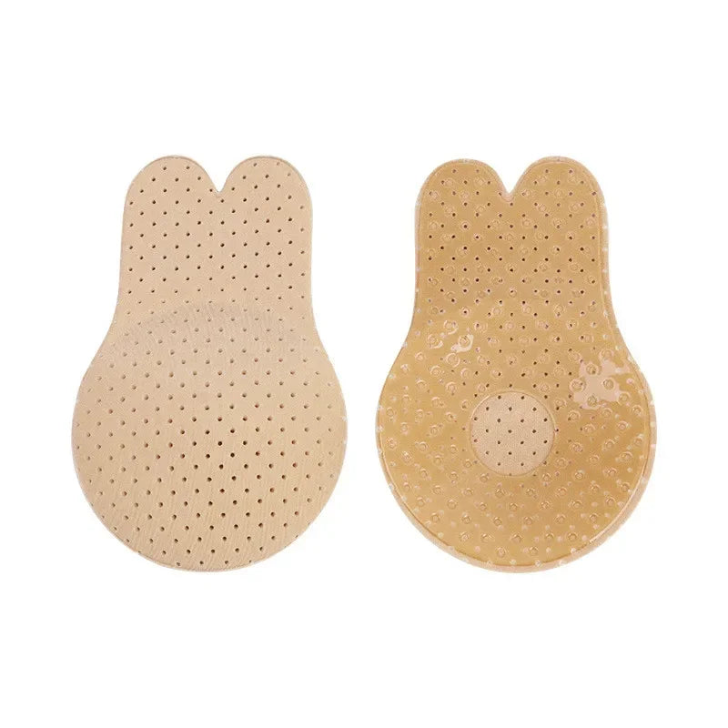 Reusable Rabbit Nipple Cover Pasties Breast Push Up Stickers Adhesive Invisible Bra Lift Tape Women Nipples Covers Silicone Pads