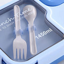 Bento Lunch Box For Kids Girls Cartoon Students Kawaii Cute Heated 3 Grid Sandwich Snack Food Box Special Canteen Food Storage