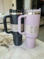 40 oz tumbler with handle and straw | Cup holder for travel | Insulated stainless steel cup | BPA- free |
