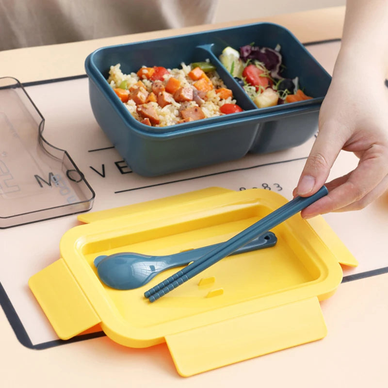 Microwaveable Lunch Box Divided Non-flavored Bento Box Japanese-style Student Adult Office Lunch Box with Meal