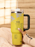 Coconut Berry Energy Drink Tumbler with Stainless Steel Straw, 40 oz, White,yellow,orange,red
