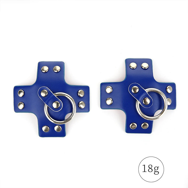 Women 1Pair Sexy Leather Cross Nipple Cover Reusable Breast Stickers Self Adhesive Nipple Pasties Nipple Covers Bra Accessories