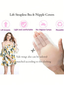 4Pcs 6.5cm Round Silicone Reusable Nipple Covers, Pull-Up Bra Pads, with Pull-On Design, Washable