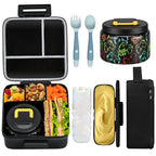 Bento Lunch Box for Kids With 8oz insulated vacuum food jar, Lunch bag, ice pack, and bendable fork&spoon, Leak-proof