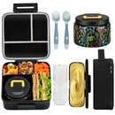 Bento Lunch Box for Kids With 8oz insulated vacuum food jar, Lunch bag, ice pack, and bendable fork&spoon, Leak-proof