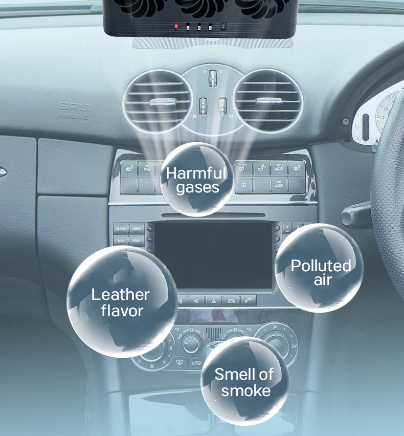 Automobile Exhaust Fan Heat Dissipation Smoke Exhaust Oxygen Cycle Intelligent Tri-Mode Exhaust Fan Automobile Supplies