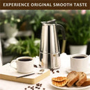 Coffee Maker Pot Moka Coffee Maker Stainless Steel 2/4/6/9 Cups Mocha Espresso Latte Stovetop Filter Coffee Pot for Kitchen