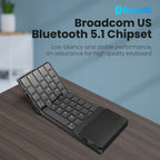 Folding Bluetooth Keyboard with Touchpad Wireless Foldable Keyboard with PU Leather for iOS Android Windows,Support 3 Devices