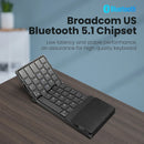 Folding Bluetooth Keyboard with Touchpad Wireless Foldable Keyboard with PU Leather for iOS Android Windows,Support 3 Devices