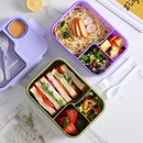Bento Lunch Box For Kids Girls Cartoon Students Kawaii Cute Heated 3 Grid Sandwich Snack Food Box Special Canteen Food Storage