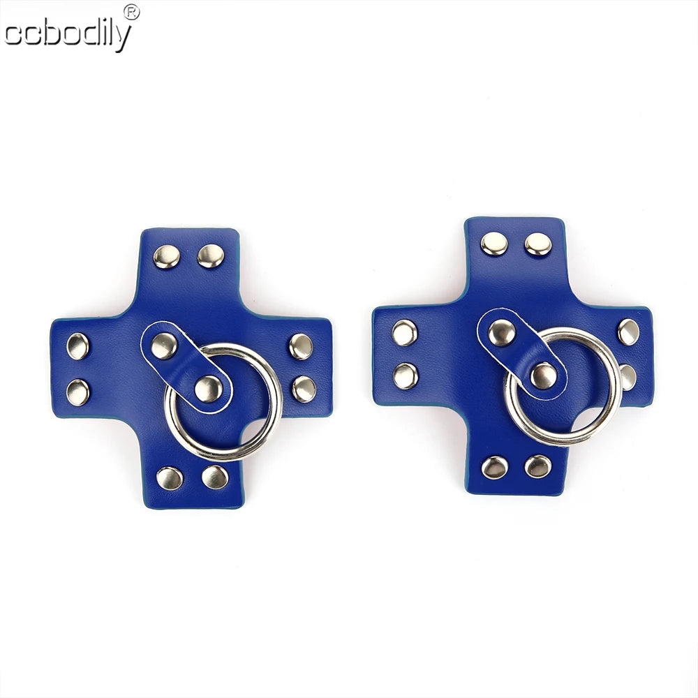 Women 1Pair Sexy Leather Cross Nipple Cover Reusable Breast Stickers Self Adhesive Nipple Pasties Nipple Covers Bra Accessories