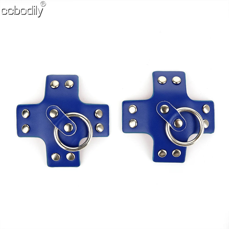 Women 1Pair Sexy Leather Cross Nipple Cover Reusable Breast Stickers Self Adhesive Nipple Pasties Nipple Covers Bra Accessories