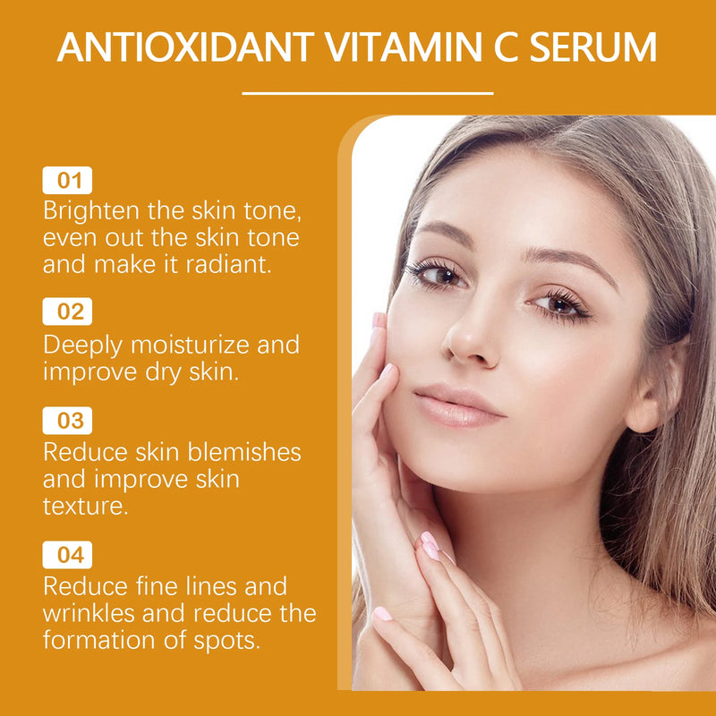 Vitamin C Facial Serum Anti Aging Deep Hydrating Fade Fine Wrinkles Brightening Moisturizing Repair Nourishing Skin Care Essence