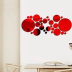 26pcs Round Acrylic Mirror Stickers - Self-Adhesive Removable Bathroom/Kitchen Wall Decor, Shatterproof Tile Art for Ceramic