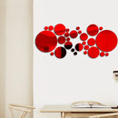 26pcs Round Acrylic Mirror Stickers - Self-Adhesive Removable Bathroom/Kitchen Wall Decor, Shatterproof Tile Art for Ceramic