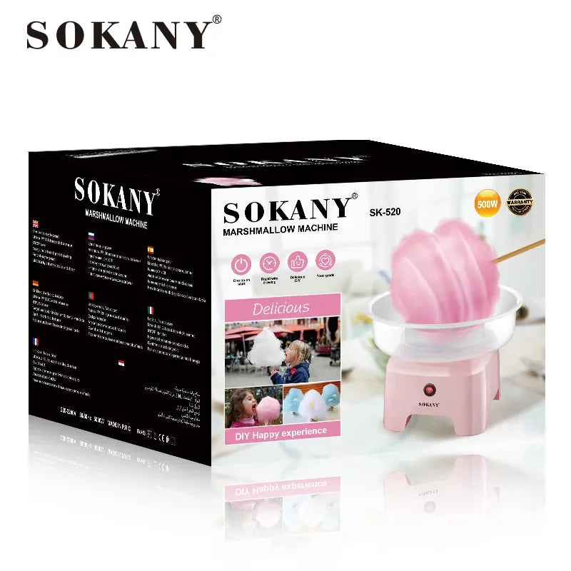 SOKANY 520 Automatic Mini Cotton Candy Maker for Kids, Small Electric Candy Floss Machine