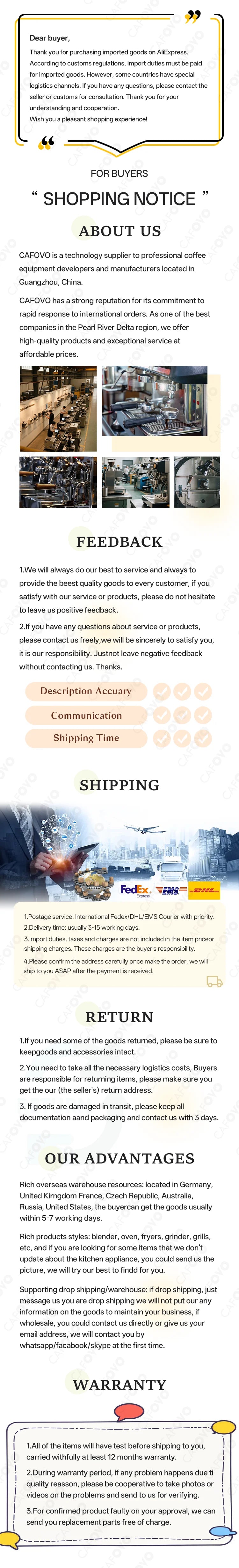 CAFOVO CM6005 Commercial Espresso Machine 3100W Dual Pump Triple Boiler PID Temperature Control 3-Hole Steam Wand Cafe Home Use