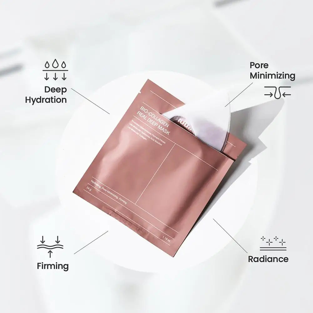 Biodance Professional Bio-Collagen Sheet Mask 34g*4pcs Travel Size Cream Mask Pink for Moisturizing Firming Face Made Crystal