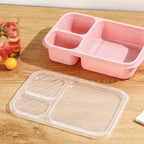 1 Bento Box Lunch Box for Kids and Adults Reusable Food Storage Container 3 Compartment Lunch Box for School Work and Travel