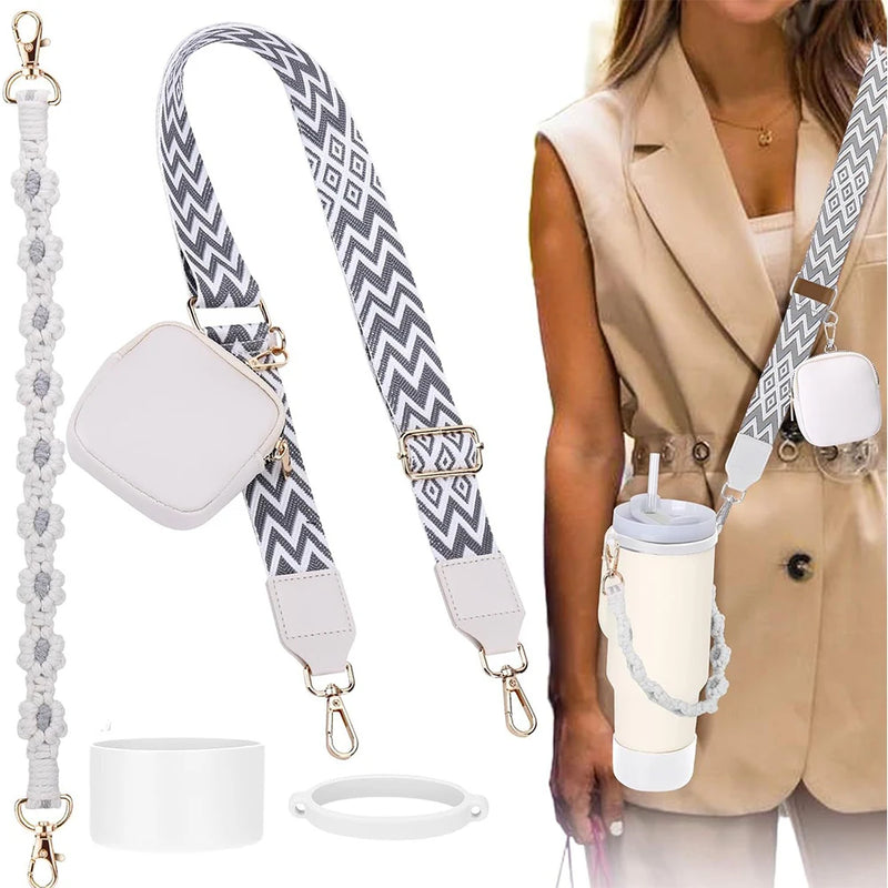 4Pcs Colorful Accessories Set for Stanley 30oz 40oz Tumbler Cup  Holder with Strap, Water Bottle Handle Strap Carrier Boot