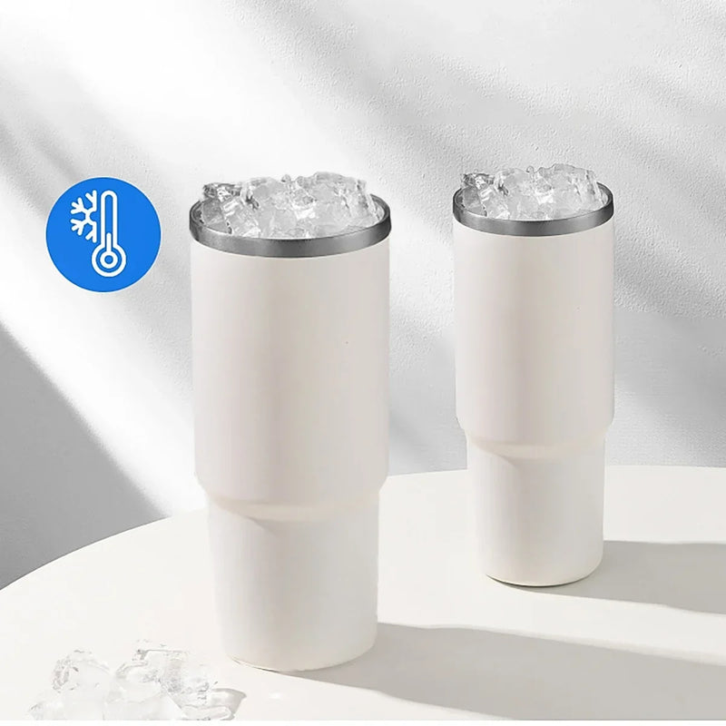 1pc-Tumbler with Handle and Straw Lid, Leakproof Tumbler Vacuum Insulated Water Bottle for Home, Office or Car, Reusable Cup