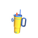 Large Capacity High Aesthetic Straw Water Bottle Couple Water Cup Girlfriend Gift Double Wall Insulated Stainless Steel Tumbler