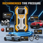 Jump Starter with Air Compressor 7000A Portable Car Battery Booster (9.0 Gas/6.5L Diesel) with 160PSI Auto-Shutoff Tire Inflator