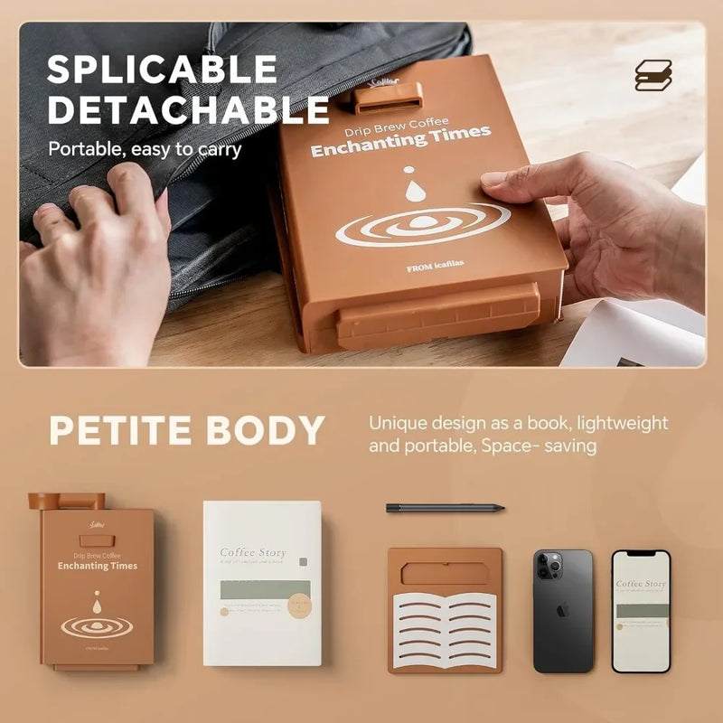 Detachable One Cup Automatic Pour Over Coffee Maker Portable Drip Coffee machine with Reusable Filter for Travel Home Tea Maker