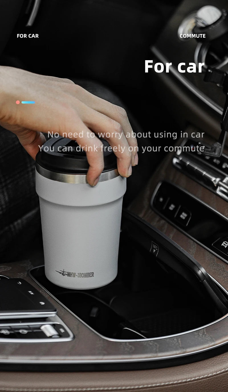MHW-3BOMBER 360ML Stainless Steel Coffee Tumbler Portable Double Wall Thermal Mugs for Travel Camping Home Coffee Accessories