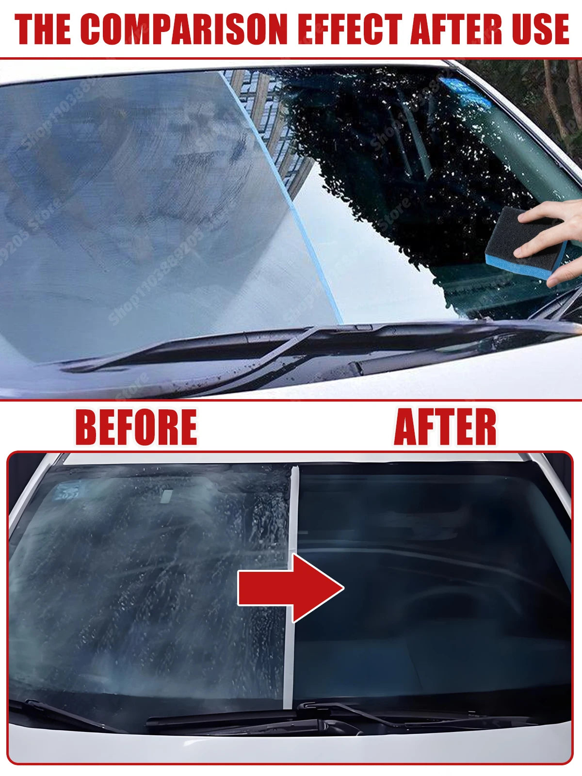 Car Glass Oil Film Cleaner Car Window Cleaning Automobile Windshield Remove Stains Automobile Windscreen Eliminate Greasy Dirt