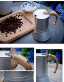 JUSTINLAU Italian Moka Coffee Maker Pot 3/6 Cups Aluminum Coffee Pot for Kitchen Mocha Espresso Latte Stovetop Filter Barista