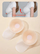 4Pcs 6.5cm Round Silicone Reusable Nipple Covers, Pull-Up Bra Pads, with Pull-On Design, Washable