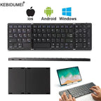 Folding Bluetooth Keyboard with Numeric Keypad Wireless Foldable Keyboard for iOS Android Windows Support 3 Devices