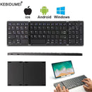 Folding Bluetooth Keyboard with Numeric Keypad Wireless Foldable Keyboard for iOS Android Windows Support 3 Devices