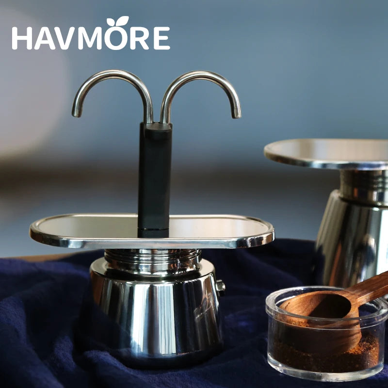 1 2 4Cups Espresso Coffee Maker Stainless Steel Mini Moka Pot With Unique Design