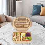 Bento Box Adult Lunch Box, Containers For Adults Men Women With 3 Compartments, Lunchable Food Container Back To School