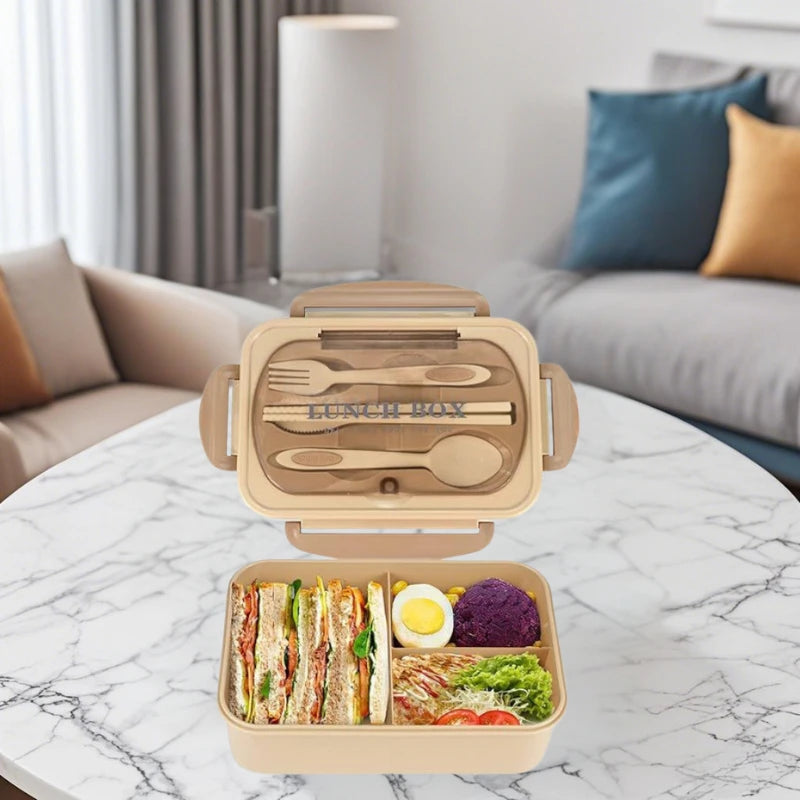 Bento Box Adult Lunch Box, Containers For Adults Men Women With 3 Compartments, Lunchable Food Container Back To School