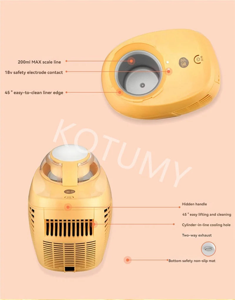 500ml Automatic Italian Ice Cream Machine Maker Mini Roll Soft Serve Hard Household Full Sorbet Fruit Dessert 220V