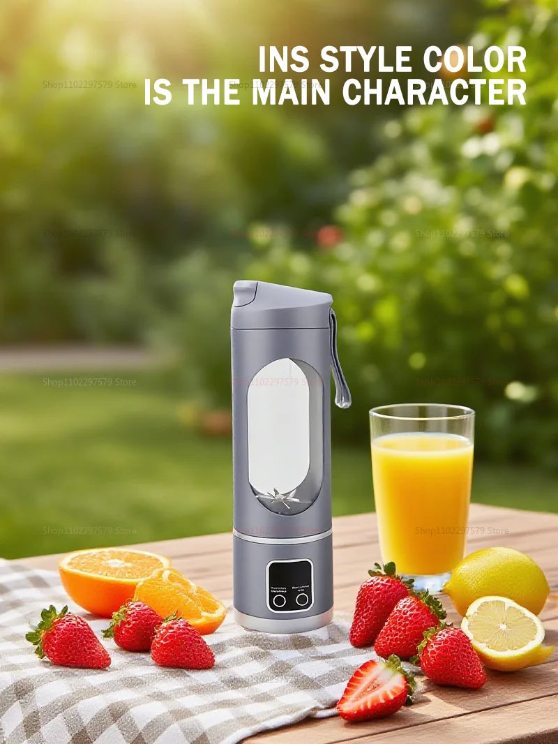 Portable Mini Electric Blender USB Rechargeable Smoothie Juicer Milkshake Maker For Fresh Fruit Orange Juice And On-The-Go Use