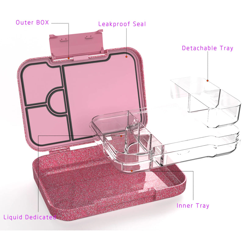 Bento Lunch Box for Kids: BPA Free Kids Bento Box Toddler Lunch Box for Daycare or School