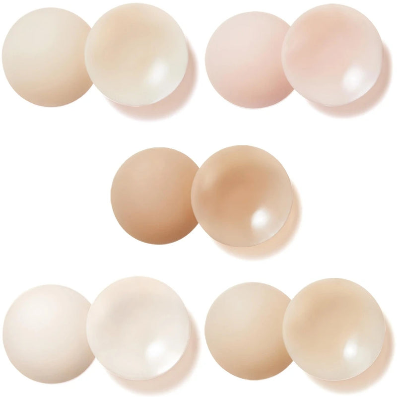 Nippies Nipple Cover - Sticky Adhesive Silicone Nipple Pasties - Reusable Pasty Nipple Covers for Women 5 Pairs Travel Set