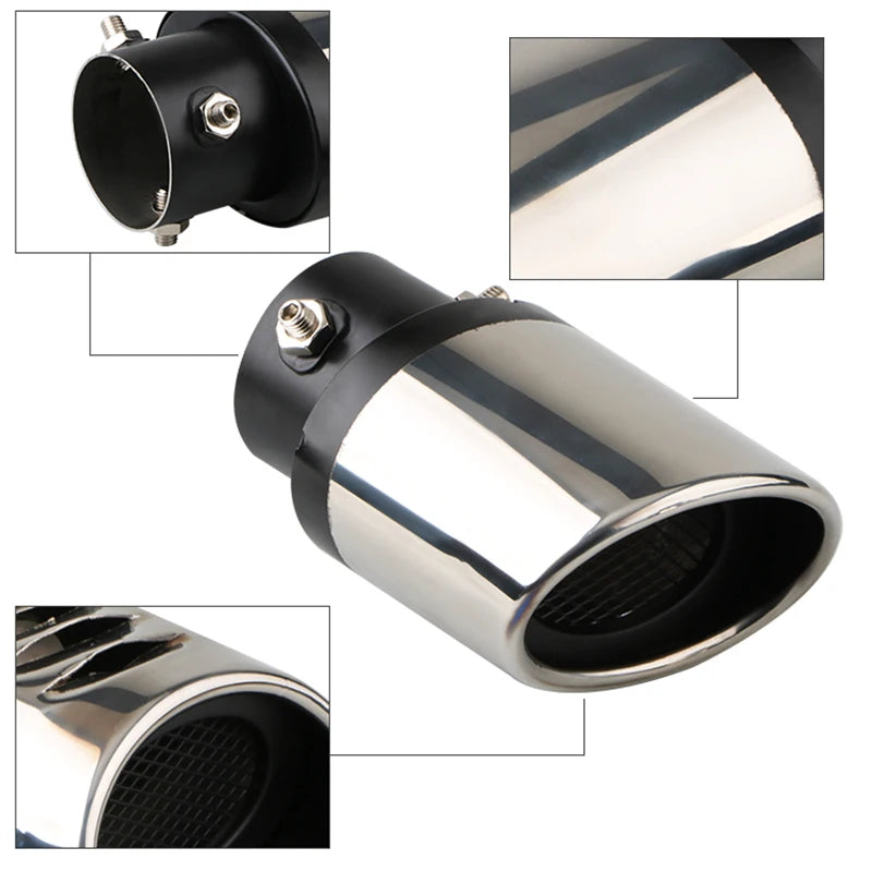 Shark belt net tail throat Stainless steel exhaust pipe Automobile exhaust pipe muffler Automobile accessories exhaust pipe