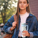 Large Tumbler With Handle And Straw Insulated Cup Holder Bottle For Hot Cold Drink 1000ml Reusable Tumblers Cupholder Iced