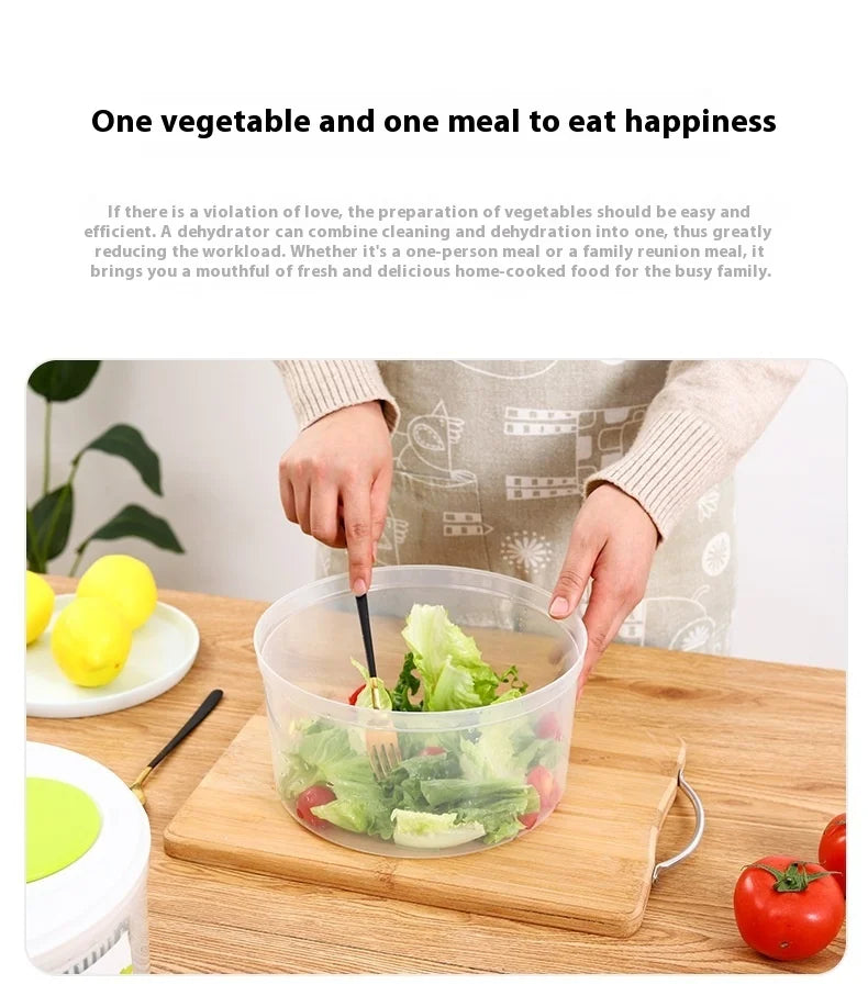 Multifunctional Household Manual Vegetable Dehydrator - Salad Spinner with Fruit, Lettuce Drain Basket | Home Kitchen Gadgets